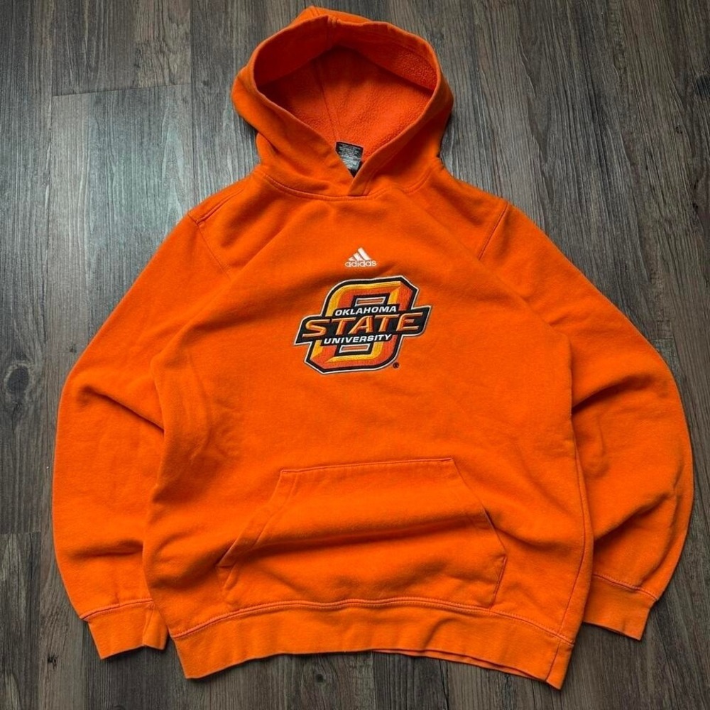 Adidas Oklahoma State University Hoodie Sweatshirt Orange College‎ Pullover